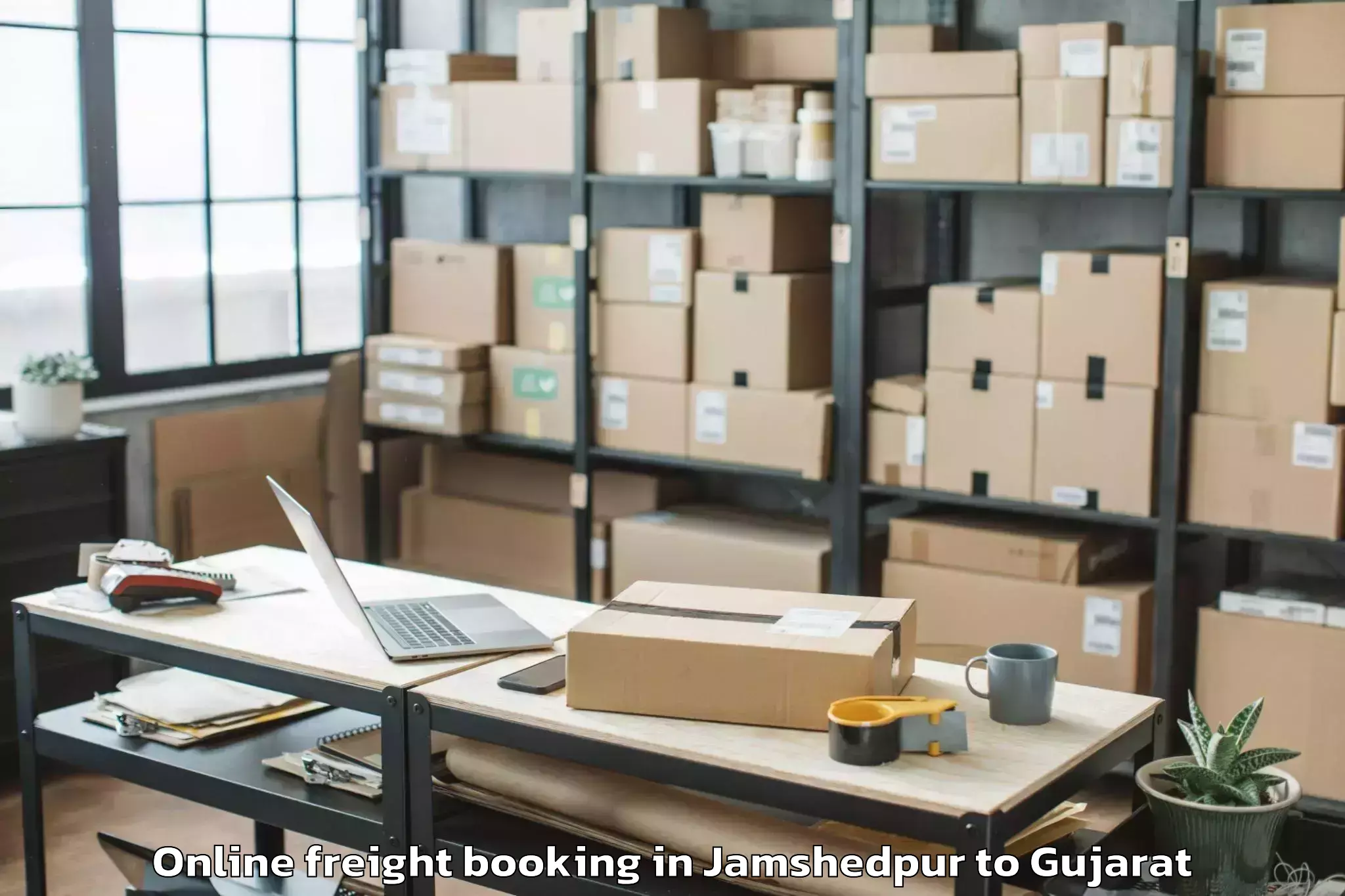 Leading Jamshedpur to Delvada Online Freight Booking Provider